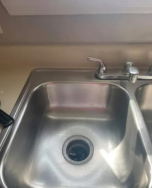 Detailed clean stainless kitchen sink