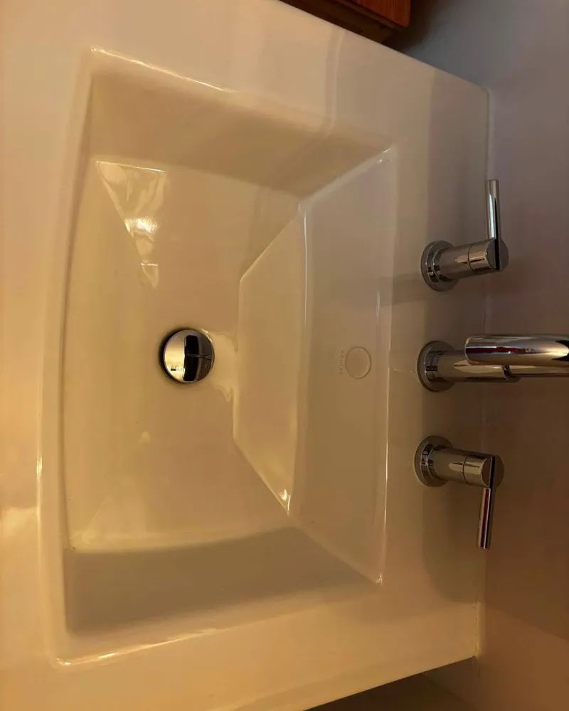 Bathroom Sink, Deep Clean, after cleaning
